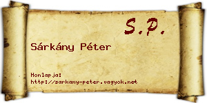 Sárkány Péter névjegykártya